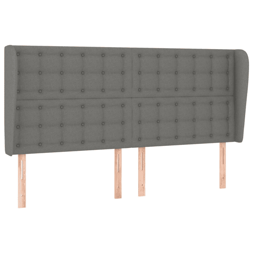 vidaXL Cabeceira cama c abas tecido 163x23x118128 cm cinzento-escuro vidaXL Cabeceira cama c abas tecido 163x23x118128 cm cinzento-escuro