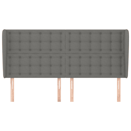 vidaXL Cabeceira cama c abas tecido 163x23x118128 cm cinzento-escuro vidaXL Cabeceira cama c abas tecido 163x23x118128 cm cinzento-escuro