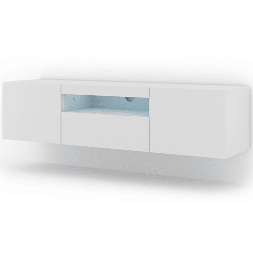 Móvel de parede para TV LED Aurus Branco com 3 portas 150 cm