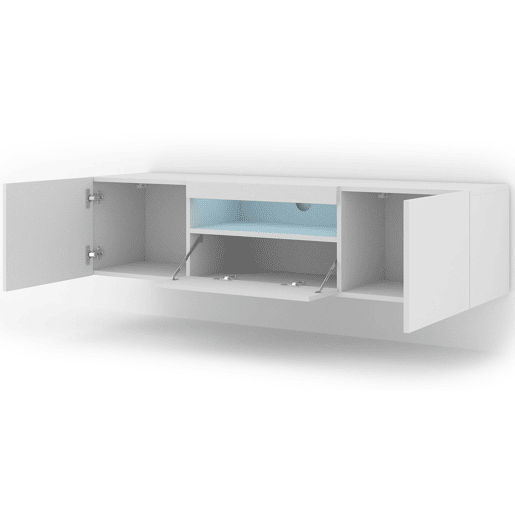 Móvel de parede para TV LED Aurus Branco com 3 portas 150 cm