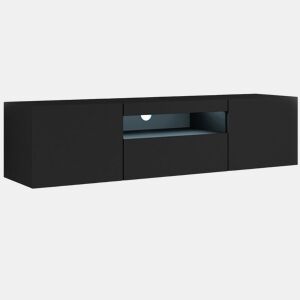 Móvel de parede para TV LED Aurus Preto com 3 portas 150 cm