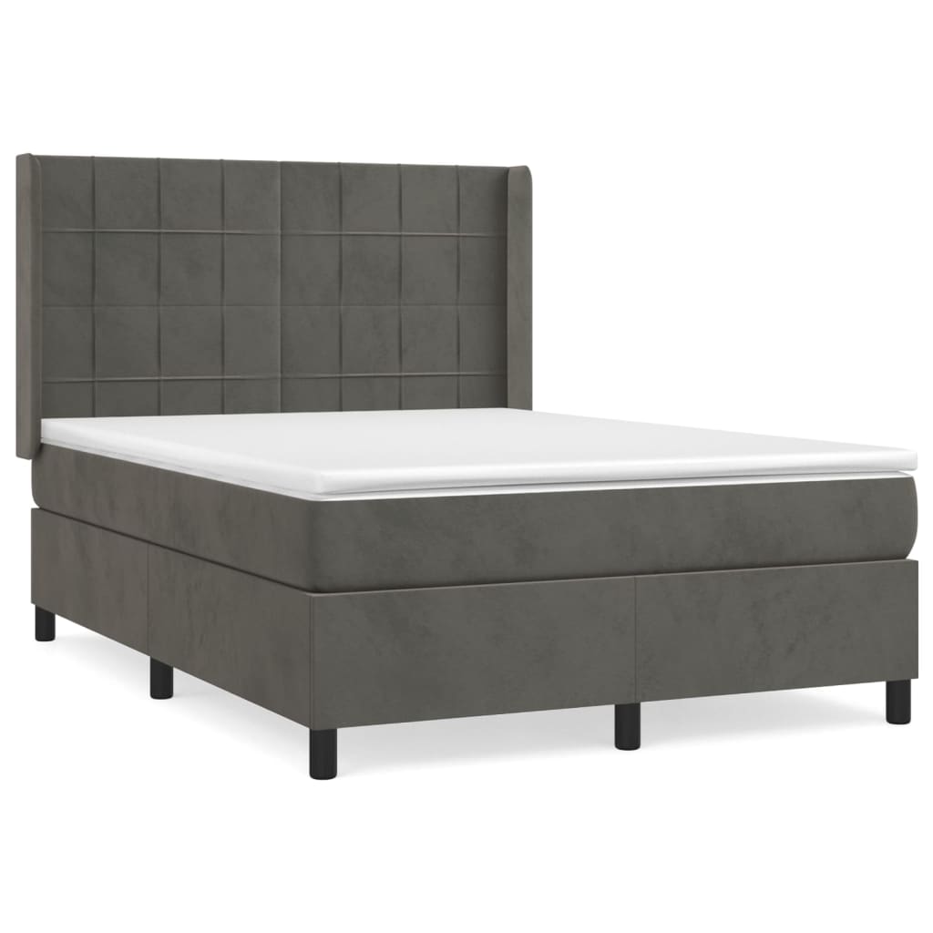 Cama box spring 140x190 Gris Oscuro