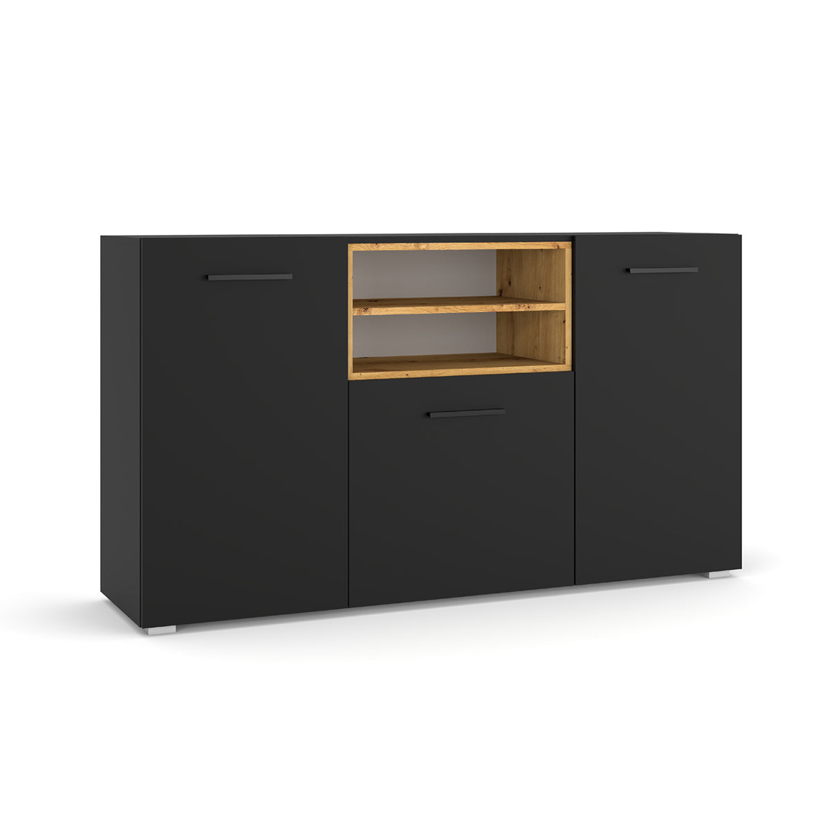 Bufé 3 puertas ania negro y madera