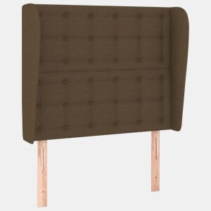 vidaXL Cabeceira cama c abas tecido 103x23x118128 cm castanho-escuro