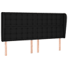 vidaXL Cabeceira de cama c abas tecido 163x23x118128 cm preto