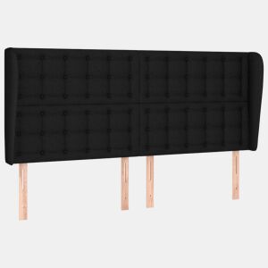 vidaXL Cabeceira de cama c abas tecido 163x23x118128 cm preto