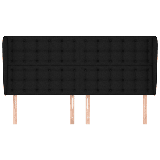 vidaXL Cabeceira de cama c abas tecido 163x23x118128 cm preto