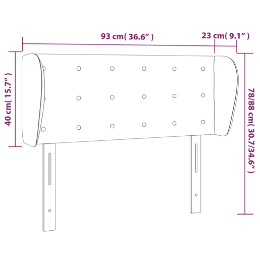 vidaXL Cabeceira de cama c abas tecido 93x23x7888 cm cinzento-escuro