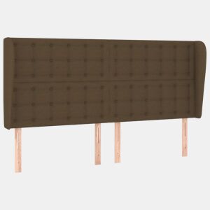 vidaXL Cabeceira cama c abas tecido 183x23x118128 cm castanho-escuro
