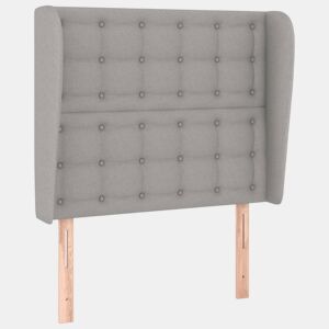 vidaXL Cabeceira cama c abas tecido 103x23x118128 cm cinzento-claro