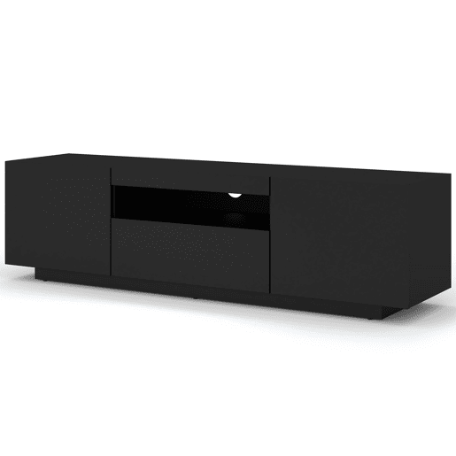 Móvel para televisão de parede Aurus Preto com 3 portas e 150 cm