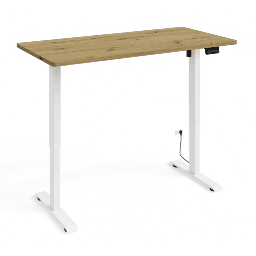 Secretária eléctrica 140 cm Ergo Madeira e Branco
