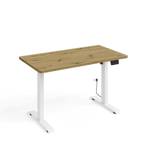 Secretária eléctrica 120 cm Ergo Madeira e Branco