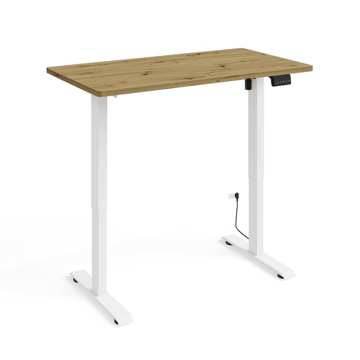 Secretária eléctrica 120 cm Ergo Madeira e Branco