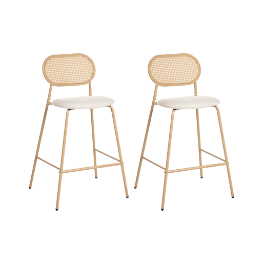 Conjunto de 2 bancos de bar ADAVER Castanho claro