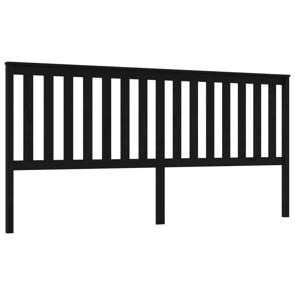Vidaxl cabecero de cama madera maciza de pino negro 206x6x101 cm