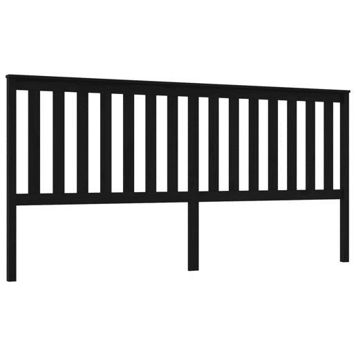 vidaXL Cabeceira de cama 206x6x101 cm pinho maciço preto vidaXL Cabeceira de cama 206x6x101 cm pinho maciço preto