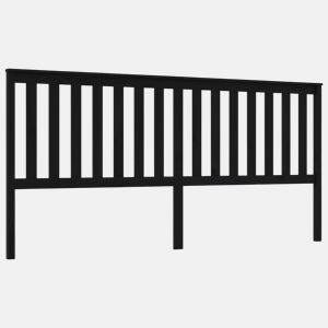vidaXL Cabeceira de cama 206x6x101 cm pinho maciço preto
