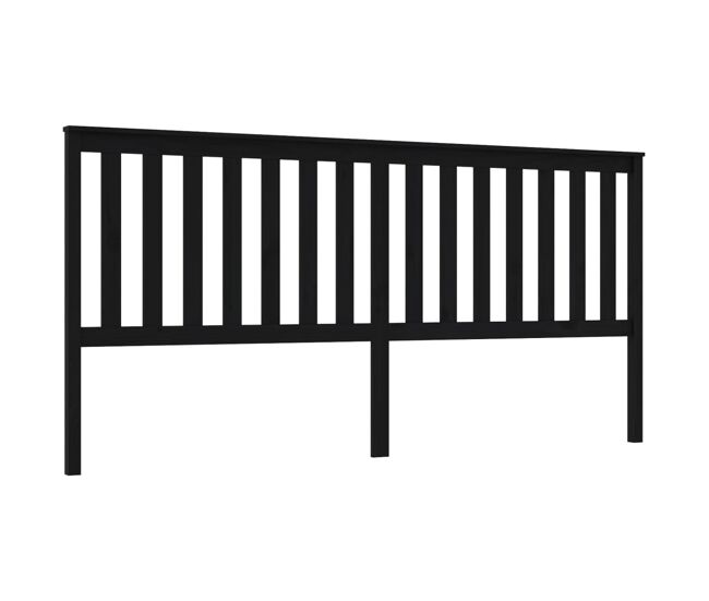 Vidaxl cabecero de cama madera maciza de pino negro 206x6x101 cm
