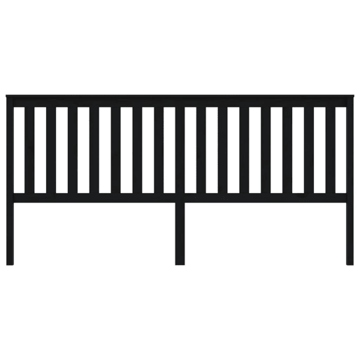 vidaXL Cabeceira de cama 206x6x101 cm pinho maciço preto vidaXL Cabeceira de cama 206x6x101 cm pinho maciço preto