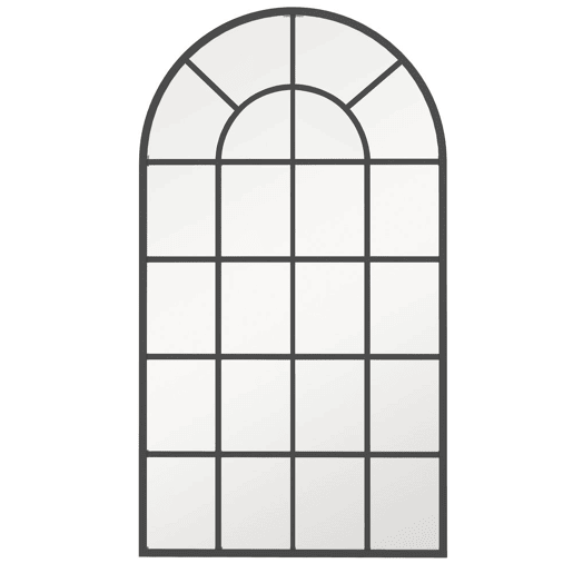 HOMCOM Espelho Decorativo de Parede 65x110 cm u2013 Espelho de Janela em Metal para Sala, Quarto, Entrada, Estilo Moderno, Preto