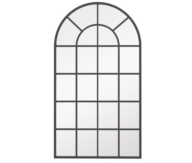 Homcom espejo decorativo de pared 65x110 cm espejo de ventana de metal para salón vestidor dormitorio entrada estilo moderno negro