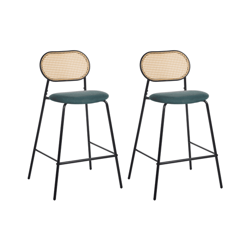 Conjunto de 2 bancos de bar ADAVER Preto Conjunto de 2 bancos de bar ADAVER Preto