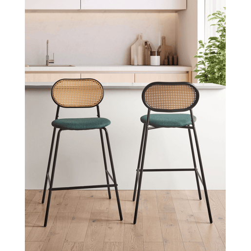 Conjunto de 2 bancos de bar ADAVER Preto Conjunto de 2 bancos de bar ADAVER Preto