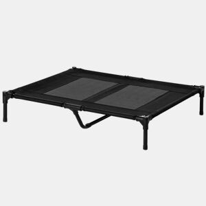PawHut Cama Elevada para Cães Cama de Animais de Estimação com Malha Transpirável e Tecido Oxford para Exterior Interior Jardim Terraço 92x76x18 cm Preto