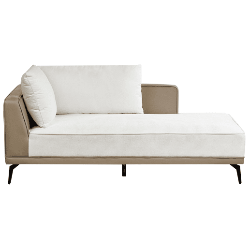 Sofá de canto MYKEN Tecido Branco creme 3 lugares à esquerda