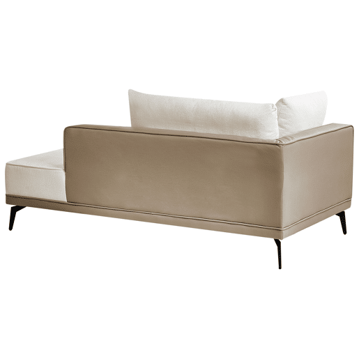 Sofá de canto MYKEN Tecido Branco creme 3 lugares à esquerda