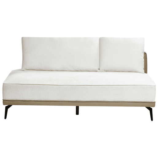 Sofá de canto MYKEN Tecido Branco creme 3 lugares à esquerda