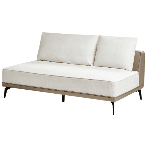 Sofá de canto MYKEN Tecido Branco creme 3 lugares à esquerda