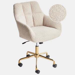 Cadeira de escritório PALMDALE Bouclé Creme