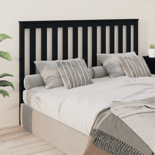 vidaXL Cabeceira de cama 166x6x101 cm pinho maciço preto vidaXL Cabeceira de cama 166x6x101 cm pinho maciço preto