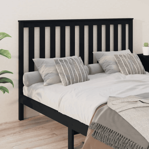 vidaXL Cabeceira de cama 166x6x101 cm pinho maciço preto vidaXL Cabeceira de cama 166x6x101 cm pinho maciço preto