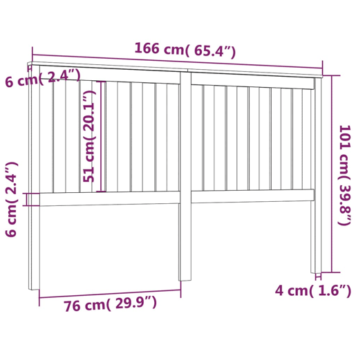 vidaXL Cabeceira de cama 166x6x101 cm pinho maciço preto vidaXL Cabeceira de cama 166x6x101 cm pinho maciço preto
