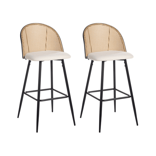Conjunto de 2 bancos de bar CORNELL Metal Preto
