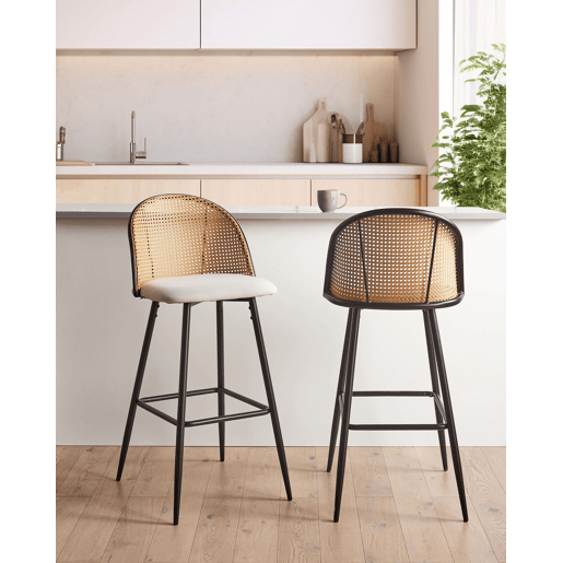 Conjunto de 2 bancos de bar CORNELL Metal Preto