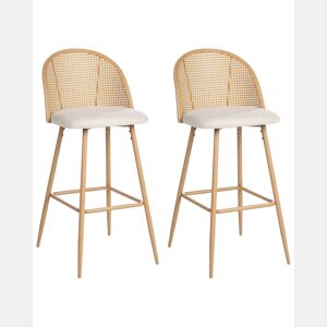 Conjunto de 2 bancos de bar CORNELL Metal Castanho claro