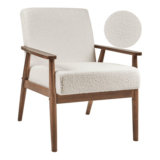 Poltrona ESRUM Bouclé Branco creme