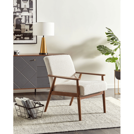 Poltrona ESRUM Bouclé Branco creme