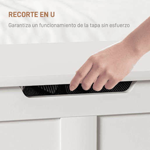 HOMCOM Baú de Armazenamento para Dormitório 100L Baú de Arrumação com Tampa Banco de Armazenagem Versátil com Dobradiça de Segurança para Corredor Sala de Estar 80x40x45 cm Branco