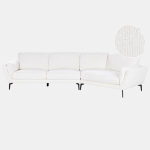 Sofá KANSSELI Bouclé Branco 3 lugares