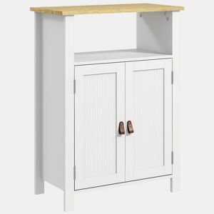 kleankin Móvel Casa de Banho Armário Casa de banho com 2 Portas Compartimento Aberto e Prateleiras Ajustáveis Móvel Auxiliar Casa de Banho Moderno 60x30x80,5 cm Branco