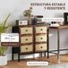 Cajonera de Tela MDF, Acero HOMCOM, hogar - muebles de dormitorio Cajonera de Tela MDF, Acero HOMCOM, hogar - muebles de dormitorio Rojo