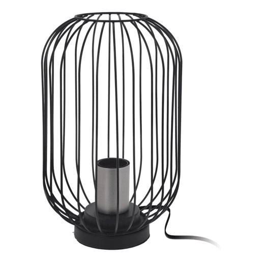 WELL HOME - Candeeiro de mesa de metal preto Ø18x29cm
