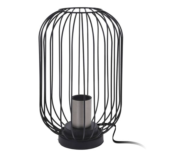 Well home - lampara de mesa color negro en metal ø18x29cm
