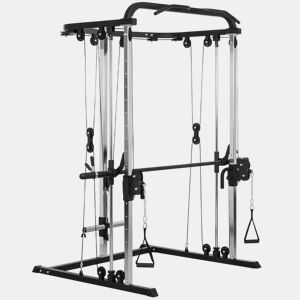 SPORTNOW Máquina Multi Estação de Musculação Máquina de Musculação com Suporte para Agachamentos e Barra para Pesos Máquina Multi Estação para Treino Fitness em Casa 210x132x225 cm Preto