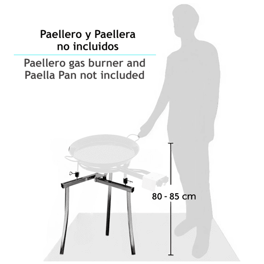 Briebe LEGL5 Tripé Suporte para Queimador a Gás, Robusto e Estável, Adequado para Paellero de 35 a 70cm, , Inox